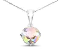 Vira Jewels - Anhänger mit Kette 925/- Sterling Silber Quartz weiß 3,71 ct. Charms & Kettenanhänger Damen