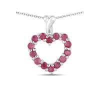 Vira Jewels Anhänger mit Kette 925 Sterling Silber rhodiniert Rubin Einheitsgröße