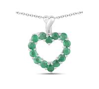 Kette mit Anhänger VIRA JEWELS "925 Sterling Silber rhodiniert Smaragd", weiß, Halsketten, Damen, 46,0cm, Silber 925 (Sterlingsilber), L: 46 B: 15mm, glänzend, B:15mm (37109027-0) weiß