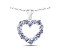 Vira Jewels Anhänger mit Kette 925 Sterling Silber rhodiniert Tansanite Einheitsgröße