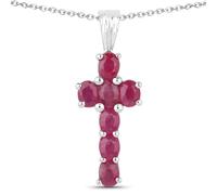 Vira Jewels - Anhänger mit Kette 925/- Sterling Silber Rubin rot 1,54 ct. Charms & Kettenanhänger 1 ct Damen