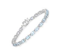 Vira Jewels Armband 925-Sterling Silber rhodiniert Blautopas oval Einheitsgröße