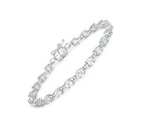 Vira Jewels Armband 925-Sterling Silber rhodiniert Blautopas rund Einheitsgröße