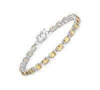 Vira Jewels Armband 925-Sterling Silber rhodiniert Citrin oval Einheitsgröße