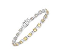 Vira Jewels Armband 925-Sterling Silber rhodiniert Citrin rund Einheitsgröße