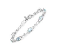 Vira Jewels - Armband 925/- Sterling Silber Blautopas beh. 4,206 ct. Armbänder & Armreife 1 ct Damen
