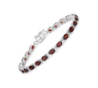 Vira Jewels Armband 925-Sterling Silber rhodiniert Granat oval Einheitsgröße