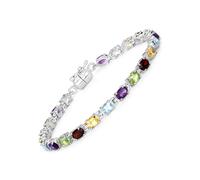 Vira Jewels Armband 925-Sterling Silber rhodiniert Multicolour oval Einheitsgröße