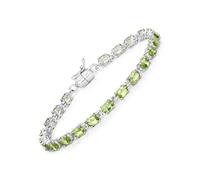 Vira Jewels Armband 925-Sterling Silber rhodiniert Peridot oval Einheitsgröße