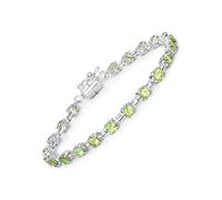 Vira Jewels Armband 925-Sterling Silber rhodiniert Peridot rund Einheitsgröße