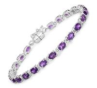 Vira Jewels - Armband 925/- Sterling Silber Amethyst 8,7ct. Armbänder & Armreife 1 ct Weiss Damen