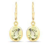 Vira Jewels Ohrhänger 925-Sterling Silber vergoldet Glänzend Lemon Quarz grün Einheitsgröße