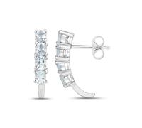 Paar Ohrhänger VIRA JEWELS "925 Sterling Silber rhodiniert Aquamarine", weiß (weiß, blau), Ohrringe, Damen, one-size, 1,14, Silber 925 (Sterlingsilber) (44271242-0) weiß, blau