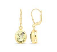 Vira Jewels Ohrhänger 925/- Sterling Silber Lemon Quarz grün 4,6 ct. gelb vergoldet Damen