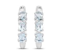 Vira Jewels Ohrringe Silber 925 rhodiniert mit 6 hellblauen Aquamarinen Einheitsgröße