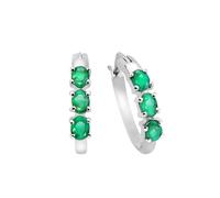 Vira Jewels - Ohrringe 925/- Sterling Silber Smaragd grün 0,84 ct. Creolen 1 ct Damen