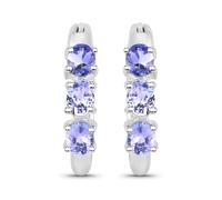 Vira Jewels - Ohrringe 925/- Sterling Silber Tansanit violett 1,02 ct. Creolen 1 ct Damen