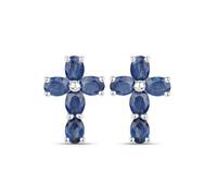 Vira Jewels - Ohrringe 925/- Sterling Silber Saphir blau 2 ct. 1 ct Damen