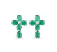 Vira Jewels - Ohrringe 925/- Sterling Silber Smaragd grün 1,4 ct. 1 ct Damen