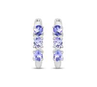 Vira Jewels - Ohrringe 925/- Sterling Silber Tansanit violett 1,02 ct. Creolen 1 ct Damen