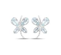 Vira Jewels - Ohrringe 925/- Sterling Silber Aquamarine hellblau 1 ct. Damen