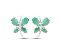 Paar Ohrstecker VIRA JEWELS "925-Sterling Silber rhodiniert Glänzend Smaragd grün" Ohrringe Gr. ONE-SIZE, 1,2 ct, Silber 925 (Sterlingsilber), weiß (weiß, grün) Damen (94929367-0) weiß, grün