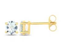 Vira Jewels - Ohrstecker 925/- Sterling Silber Aquamarine hellblau 1ct. Ohrringe Damen