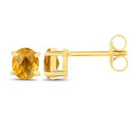 Vira Jewels Damen Ohrstecker 925/- Sterling Silber 0,6cm Glänzend Citrin gelb 1ct. 147220008V