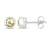 Vira Jewels - Ohrstecker 925/- Sterling Silber Lemon Quarz gelb 1ct. Ohrringe Damen