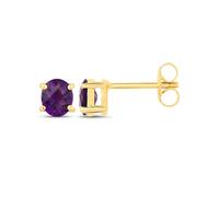 Vira Jewels Damen Ohrstecker 925/- Sterling Silber 0,6cm Glänzend Amethyst gelb 1,1ct. 147220005V