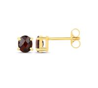 Paar Ohrstecker VIRA JEWELS "925-Sterling Silber vergoldet Glänzend Granat oval rot" Ohrringe Gr. ONE-SIZE, 1,4 ct, Silber 925 (Sterlingsilber), gelb (gelb, rot) Damen (74602612-0) gelb, rot