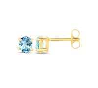 Vira Jewels Ohrstecker 925-Sterling Silber vergoldet Glänzend Topas Swiss blue Einheitsgröße