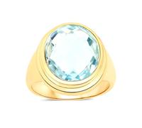 Vira Jewels - Ring 925/- Sterling Silber Blautopas beh. hellblau 8,17 ct. Ringe 1 ct Damen
