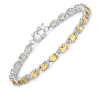 Vira Jewels - Armband 925/- Sterling Silber Citrin 8,9ct. Armbänder & Armreife 1 ct Weiss Damen