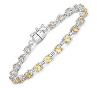 Vira Jewels - Armband 925/- Sterling Silber Citrin 4,5ct. Armbänder & Armreife 1 ct Weiss Damen