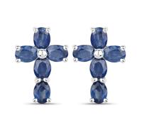 Vira Jewels - Ohrringe 925/- Sterling Silber Saphir blau 2 ct. 1 ct Damen
