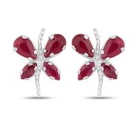 Vira Jewels - Ohrringe 925/- Sterling Silber Rubin rot 1,36 ct. 1 ct Damen