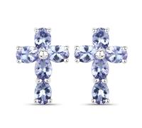 Vira Jewels - Ohrringe 925/- Sterling Silber Tansanit violett 1,7 ct. 1 ct Damen