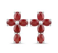 Vira Jewels - Ohrringe 925/- Sterling Silber Rubin rot 2,2 ct. 1 ct Damen
