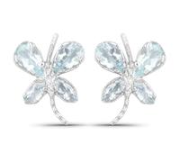 Vira Jewels - Ohrringe 925/- Sterling Silber Aquamarine hellblau 1 ct. Damen