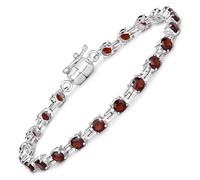 Vira Jewels - Armband 925/- Sterling Silber Granat 5,9ct. Armbänder & Armreife 1 ct Weiss Damen