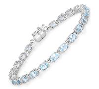 Vira Jewels - Armband 925/- Sterling Silber Blautopas beh. 10,6ct. Armbänder & Armreife 1 ct Weiss Damen