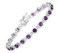 Vira Jewels - Armband 925/- Sterling Silber Amethyst 4,7ct. Armbänder & Armreife 1 ct Weiss Damen