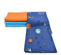 Virginia Tex baumwollstoff-Set 3 Stück 60 x 150 cm Tex Standard 100 in verschiedenen farben waffelpique-stoff und 2 x baumwollstoff meterware 100% baumwolle stoffe zum (Blue Solar System)