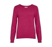 Rundhalspullover VILA "VIRIL O-NECK L/S KNIT TOP - NOOS", Damen, Gr. S, jazzy detail:schwarz melange, Feinstrick, Obermaterial: 50% Viskose, 27% Nylon, 23% Polyester, meliert, regular fit normal, Rund