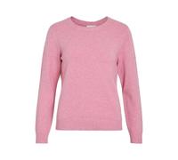 Rundhalspullover VILA "VIRIL O-NECK L/S KNIT TOP - NOOS", Damen, Gr. S (36), sangria sunset detail:melange, Feinstrick, Obermaterial: 50% Viskose, 27% Nylon, 23% Polyester, meliert, modisch, regular f