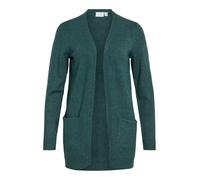 Strickjacke VILA "VIRIL OPEN L/S KNIT CARDIGAN - NOOS", Damen, Gr. XS, rosa (ponderosa pine detail:schwarz melange), Strick, Obermaterial: 50% Viskose, 27% Nylon, 23% Polyester, meliert, regular fit h