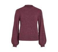 Rundhalspullover VILA "VIRIL TURTLE-NK BALLOON L/S TOP - NOOS", Damen, Gr. M (38), fig detail:schwarz melange, Feinstrick, Obermaterial: 50% Viskose, 28% Polyester, 22% Nylon, meliert, casual, regular
