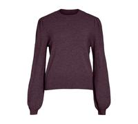 Rundhalspullover VILA "VIRIL TURTLE-NK BALLOON L/S TOP - NOOS", Damen, Gr. XS (34), fig detail:schwarz melange, Feinstrick, Obermaterial: 50% Viskose, 28% Polyester, 22% Nylon, meliert, regular fit no