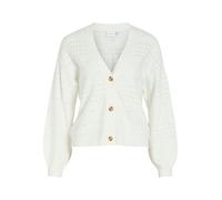 Strickjacke VILA "VIRIL V-NECK L/S KNIT CARDIGAN - NOOS", Damen, Gr. M (38), weiß (weiß alyssum), Strick, Obermaterial: 50% Viskose, 27% Nylon, 23% Polyester, unifarben, modisch, V-Ausschnitt, Langarm
